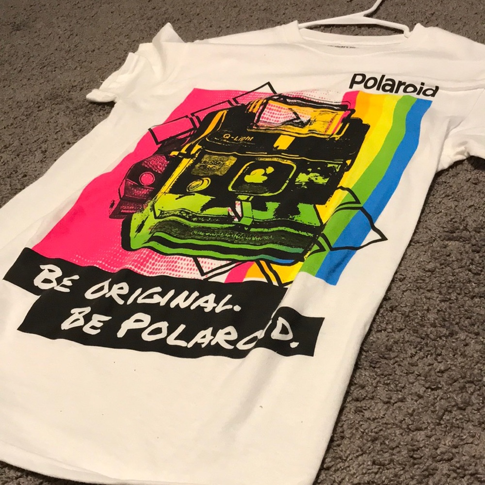 White Polaroid tee